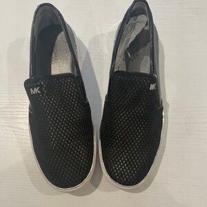 Michael Kors Black Mesh Slip-On Shoes